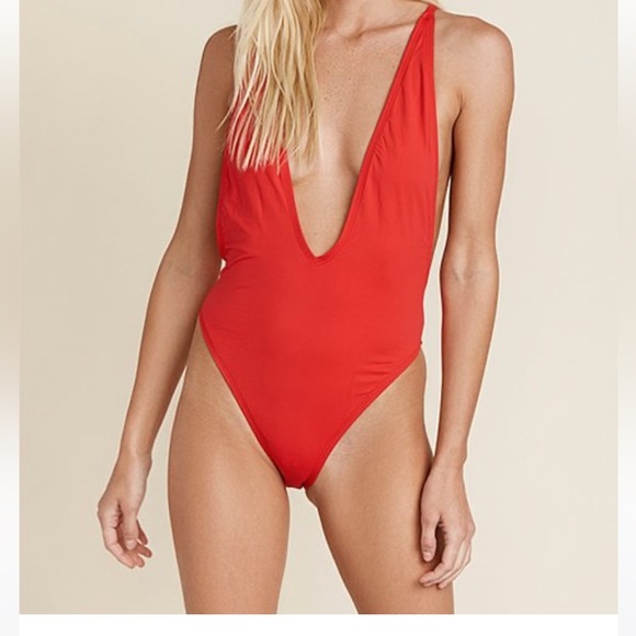 ❤️❤️LIKE NEW-DIPPIN DAISY LOW V FRONT CHEEKY ONE PIECE BATHING SUIT SZ M❤️❤️ - Picture 4 of 8